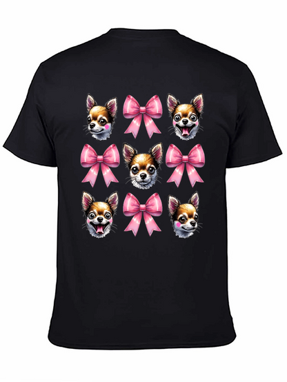 Dog & Bow Print T-Shirt