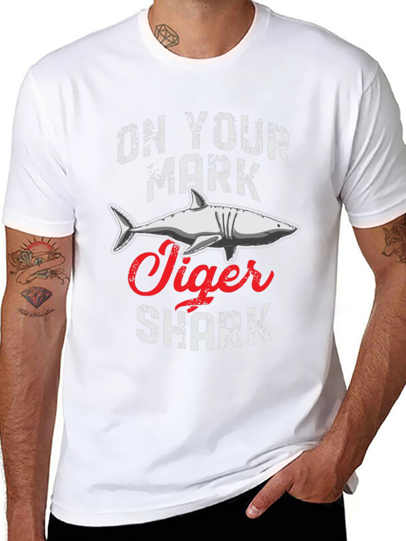 On Your Mark Tiger Shark Graphic Tee
