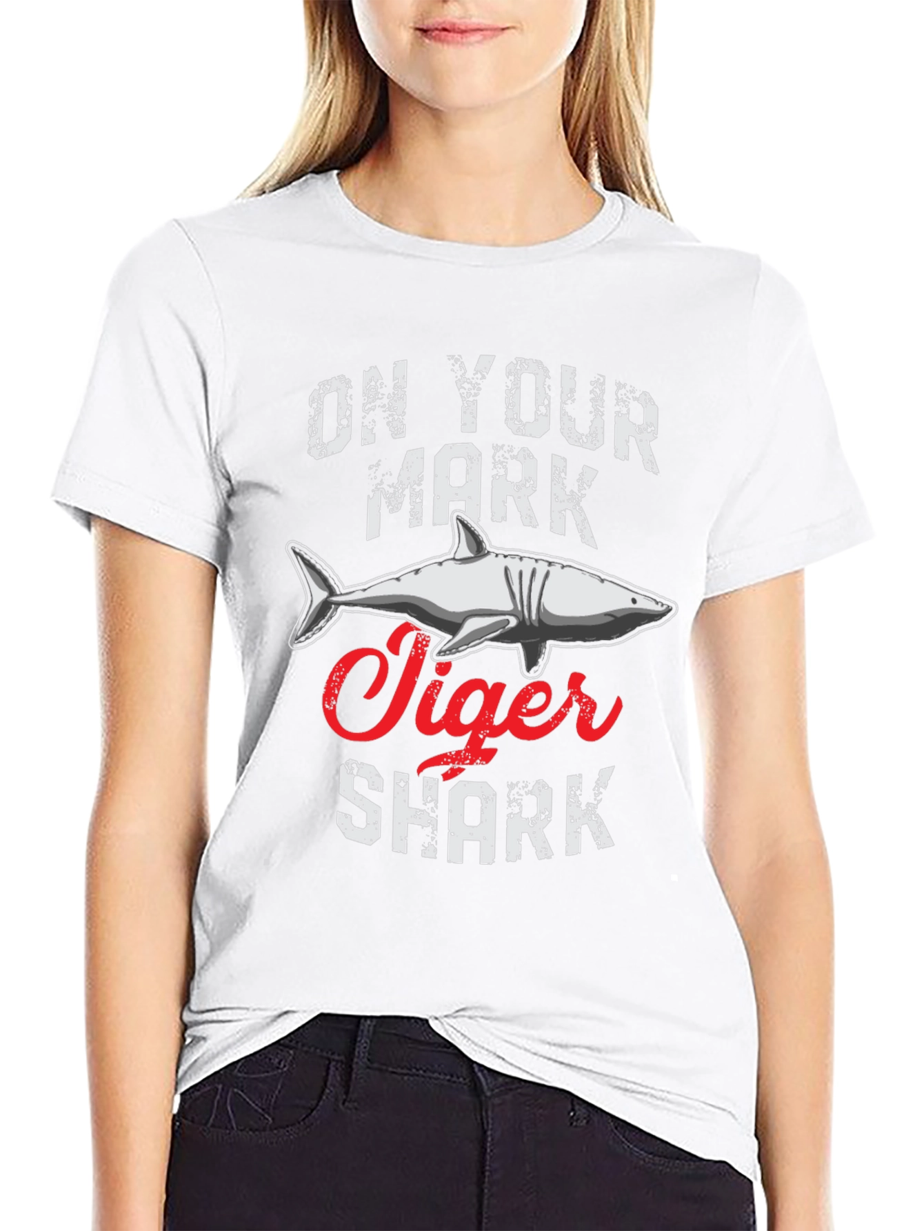 On Your Mark Tiger Shark Graphic Tee