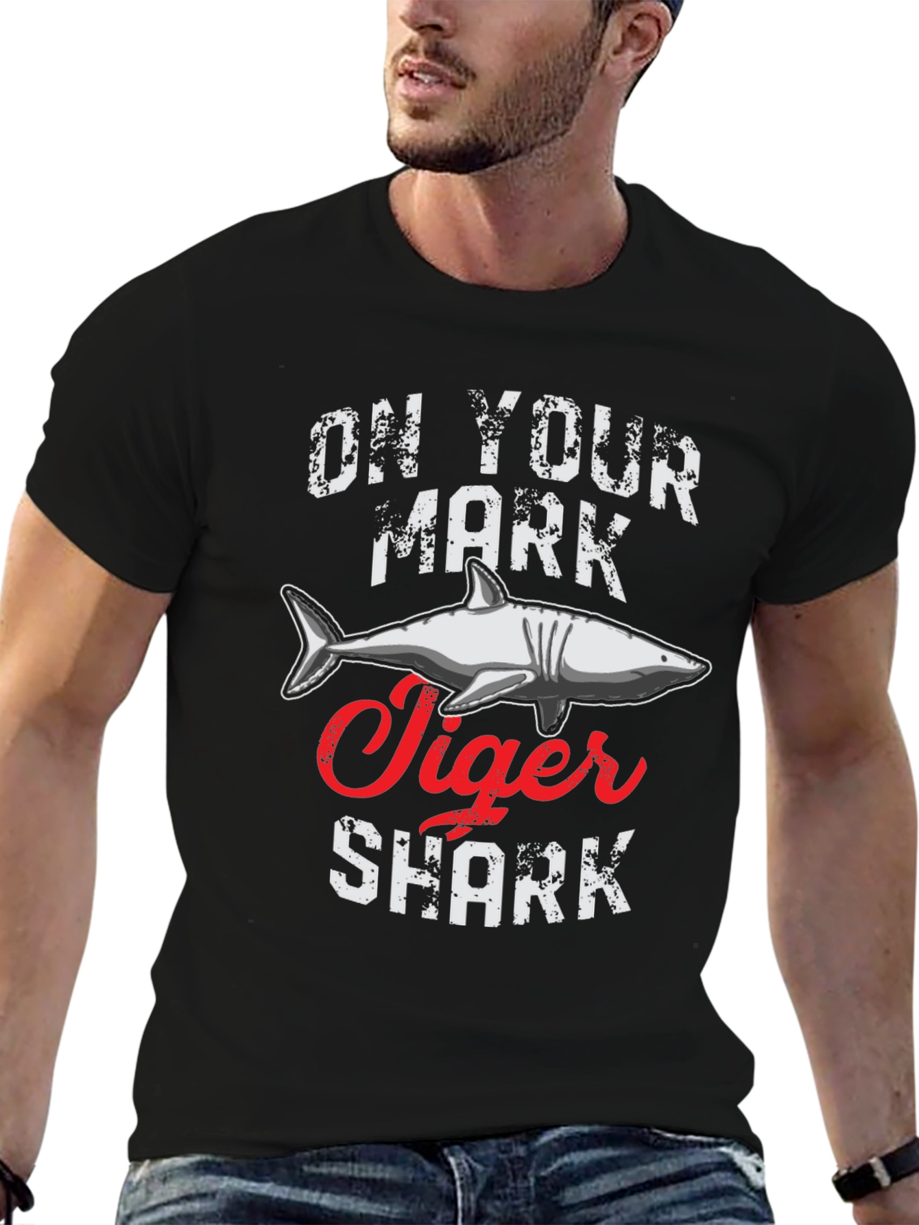 On Your Mark Tiger Shark Graphic Tee