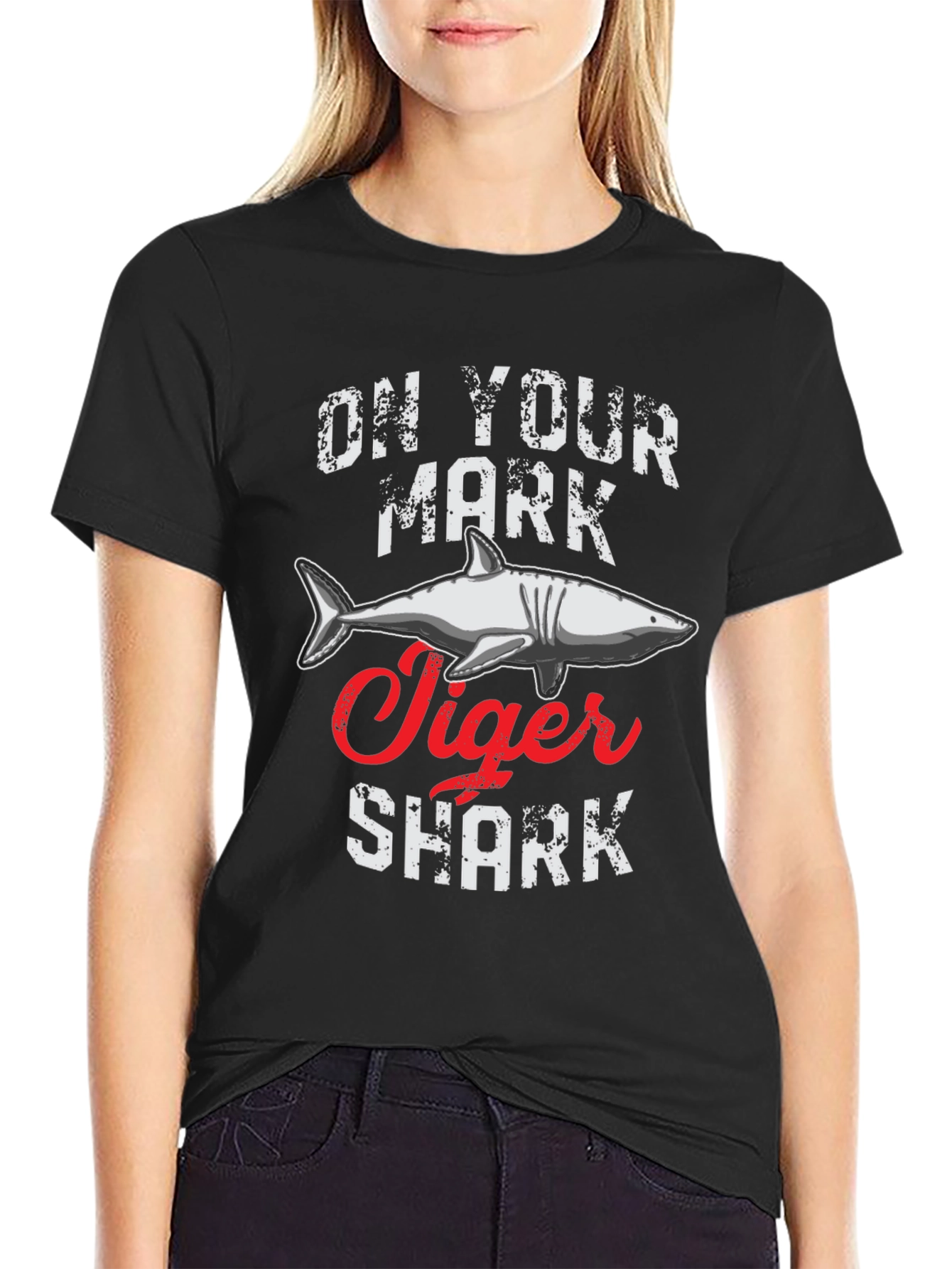 On Your Mark Tiger Shark Graphic Tee