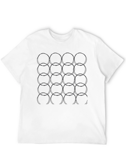 Abstract Circle Pattern Black T-Shirt