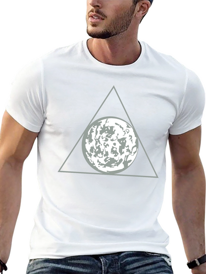 Triangle Moon Graphic T-Shirt - Modern Design