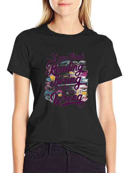 Reading is Not Boring Black T-Shirt