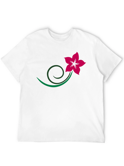Black Tee with Floral Vine Design