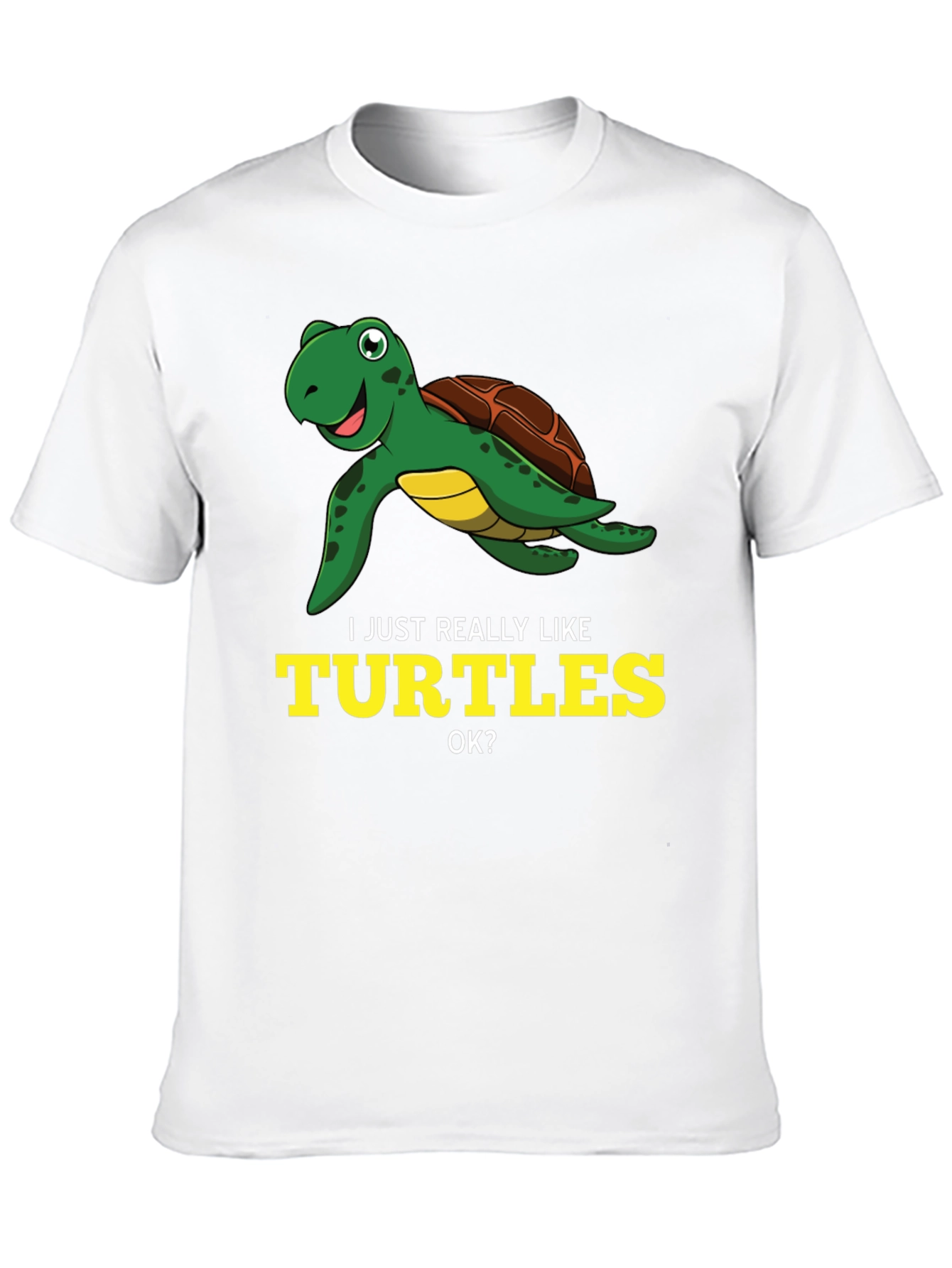 I Just Really Like Turtles Black Graphic T-Shirt