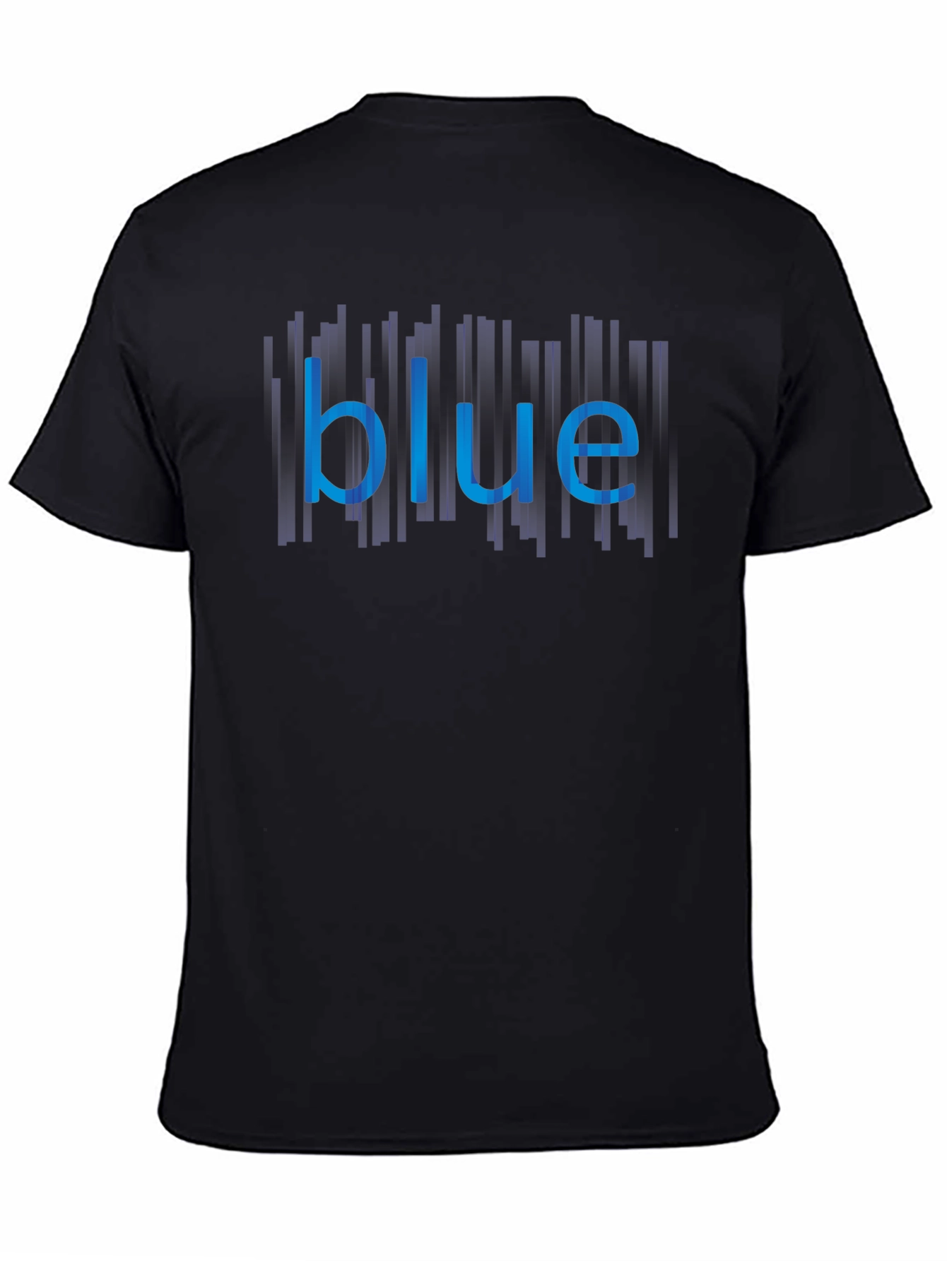 Blue Graphic Tee - Mens Black Cotton Shirt