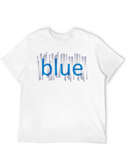 Blue Graphic Tee - Mens Black Cotton Shirt