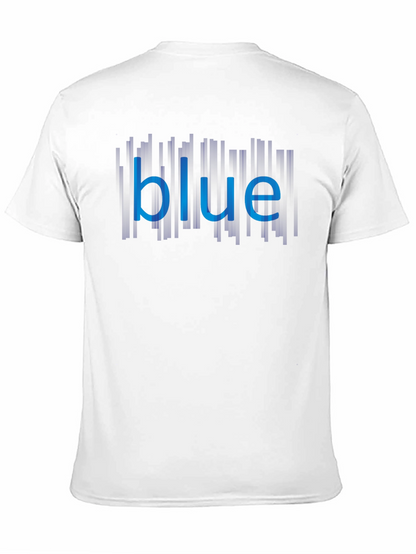 Blue Graphic Tee - Mens Black Cotton Shirt