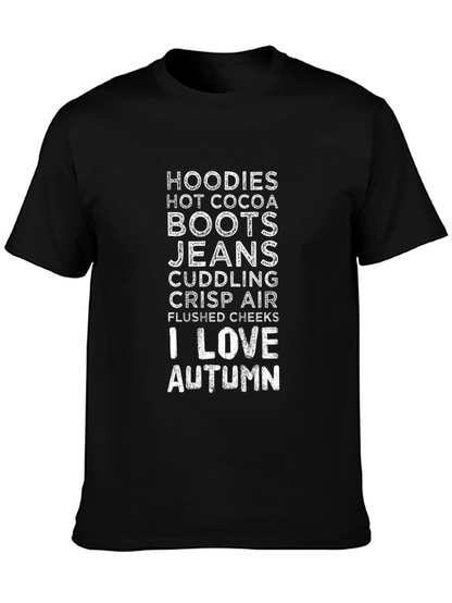 I Love Autumn Black T-Shirt