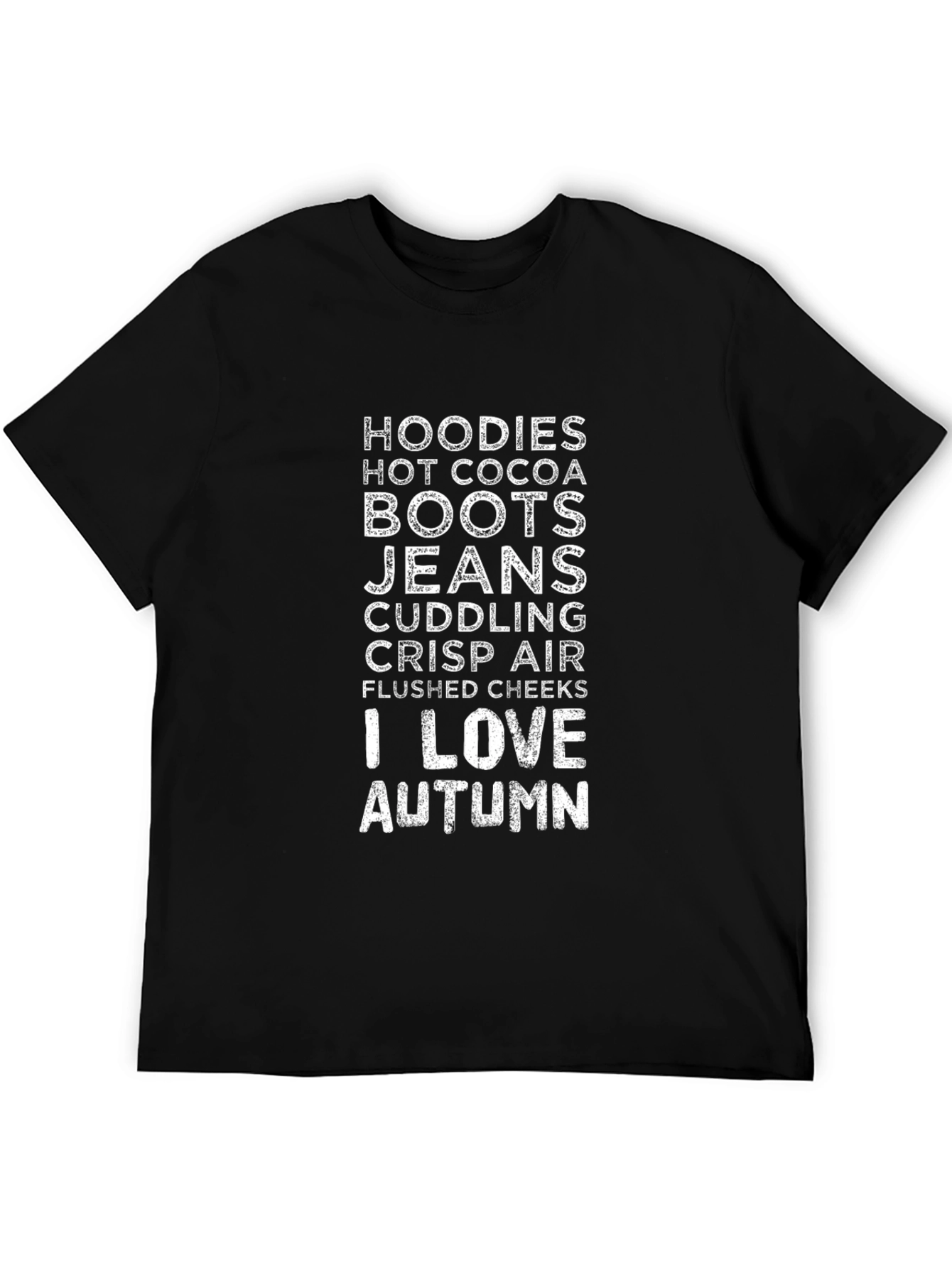 I Love Autumn Black T-Shirt