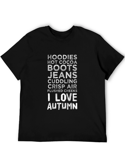I Love Autumn Black T-Shirt