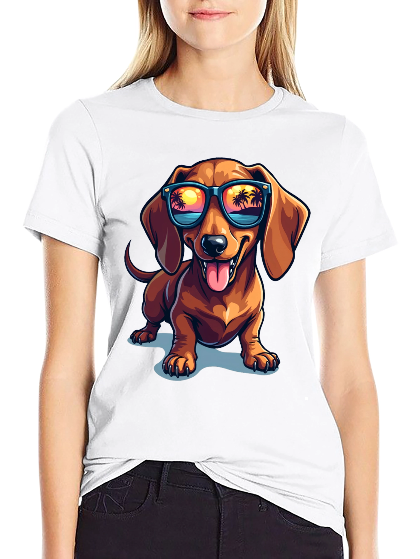 Cool Dachshund Dog T-Shirt with Sunglasses - Summer Vibes!