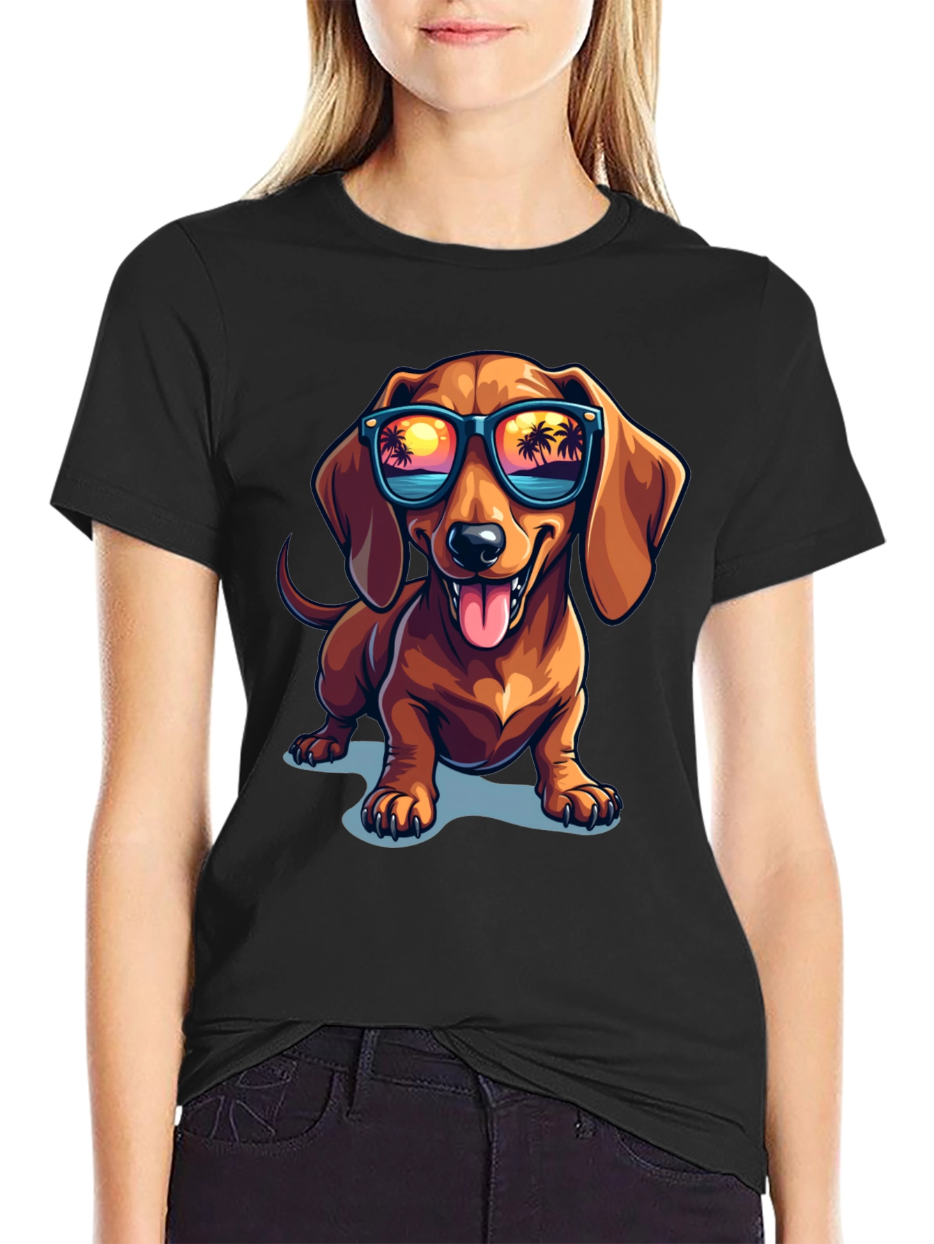 Cool Dachshund Dog T-Shirt with Sunglasses - Summer Vibes!