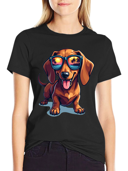 Cool Dachshund Dog T-Shirt with Sunglasses - Summer Vibes!