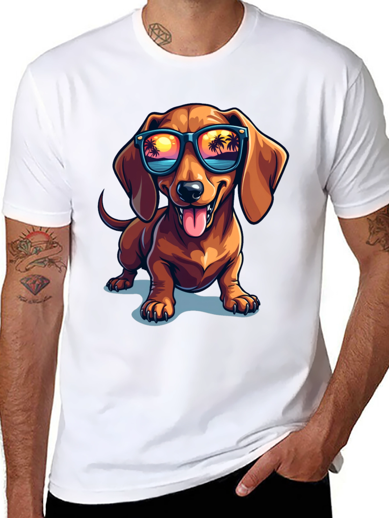 Cool Dachshund Dog T-Shirt with Sunglasses - Summer Vibes!