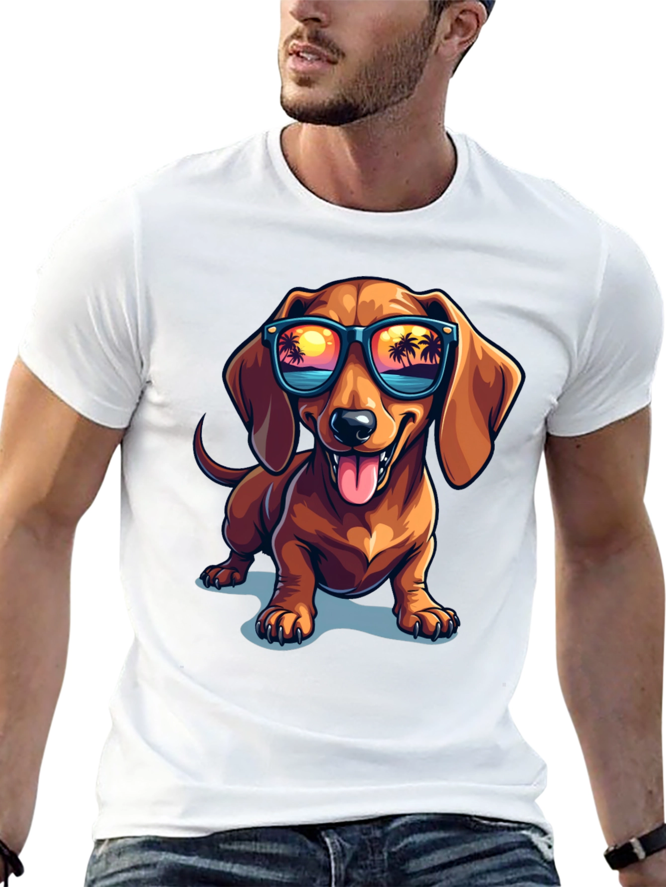 Cool Dachshund Dog T-Shirt with Sunglasses - Summer Vibes!