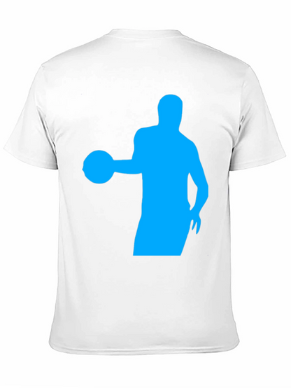 Basketball Silhouette Tee - Black Cotton Graphic T-Shirt