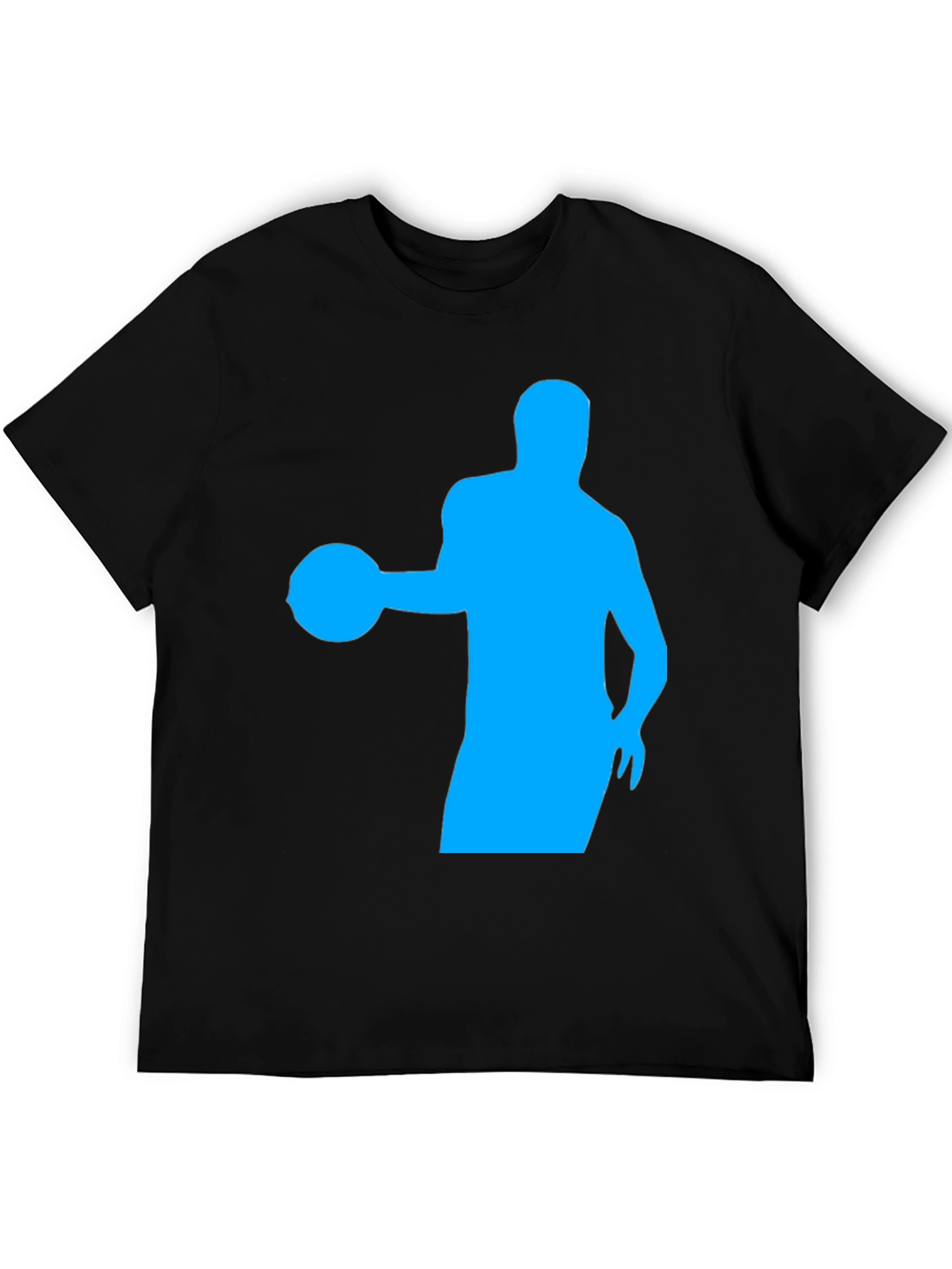 Basketball Silhouette Tee - Black Cotton Graphic T-Shirt