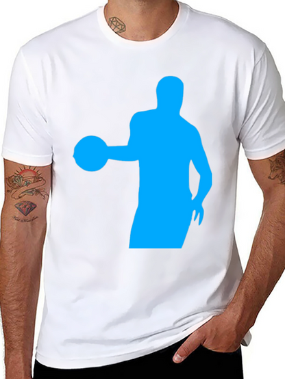 Basketball Silhouette Tee - Black Cotton Graphic T-Shirt