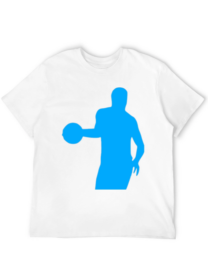 Basketball Silhouette Tee - Black Cotton Graphic T-Shirt
