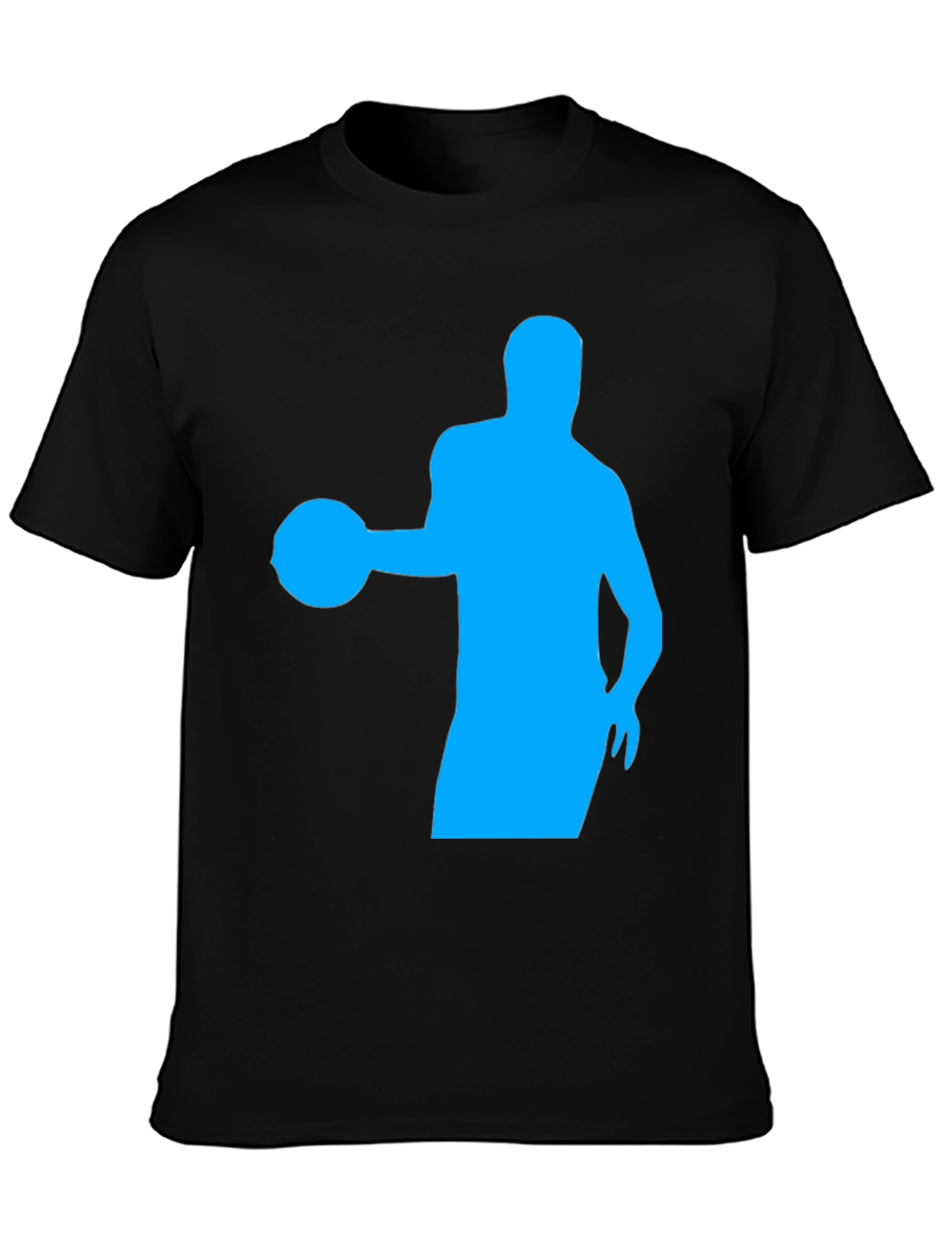 Basketball Silhouette Tee - Black Cotton Graphic T-Shirt