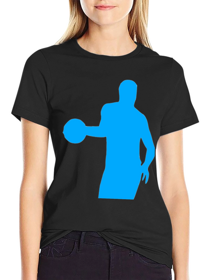Basketball Silhouette Tee - Black Cotton Graphic T-Shirt