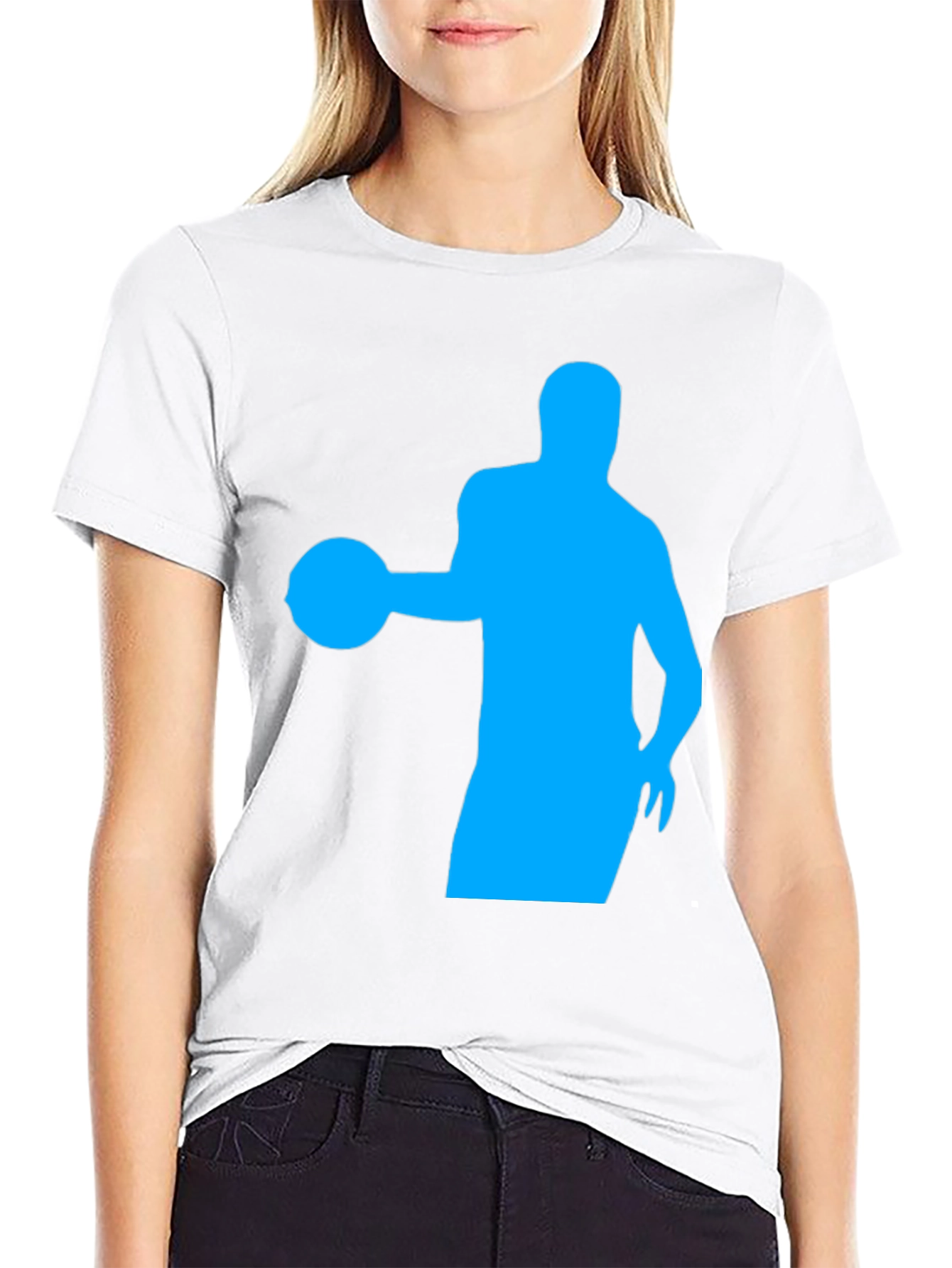 Basketball Silhouette Tee - Black Cotton Graphic T-Shirt