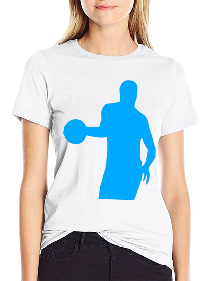 Basketball Silhouette Tee - Black Cotton Graphic T-Shirt