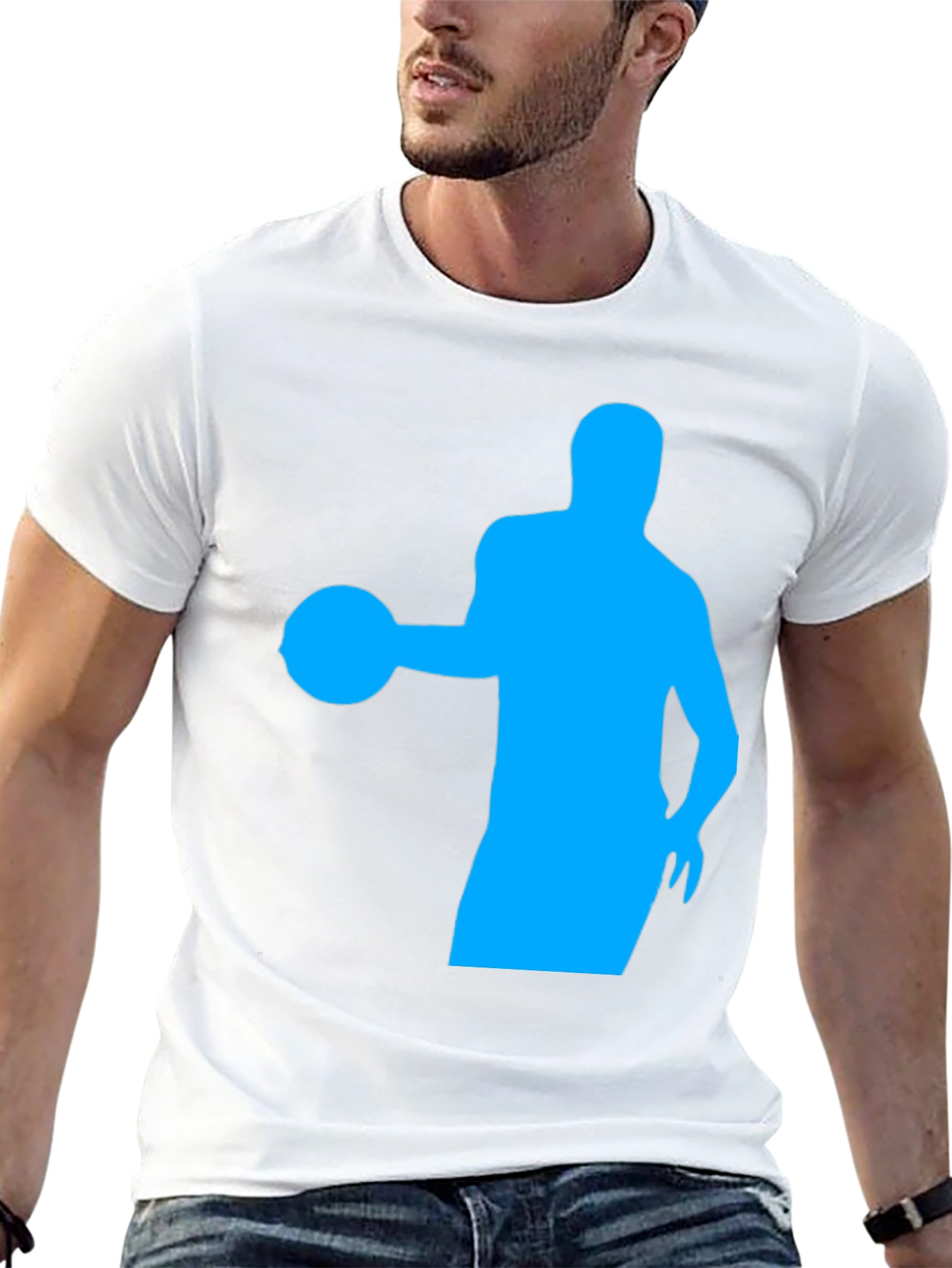 Basketball Silhouette Tee - Black Cotton Graphic T-Shirt