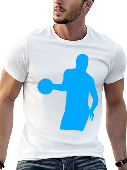 Basketball Silhouette Tee - Black Cotton Graphic T-Shirt
