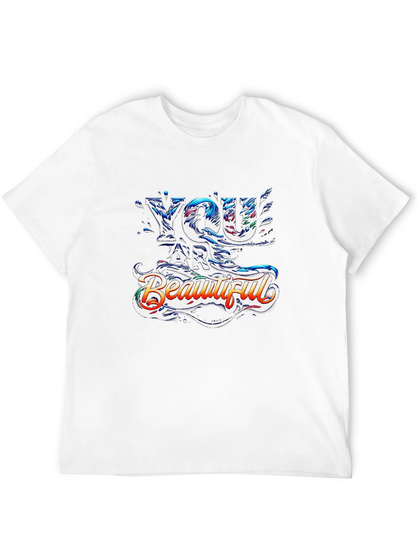 You Are Beautiful Graphic Print Black T-Shirt