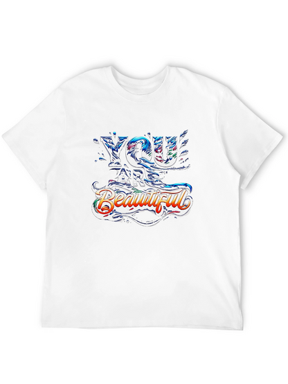 You Are Beautiful Graphic Print Black T-Shirt