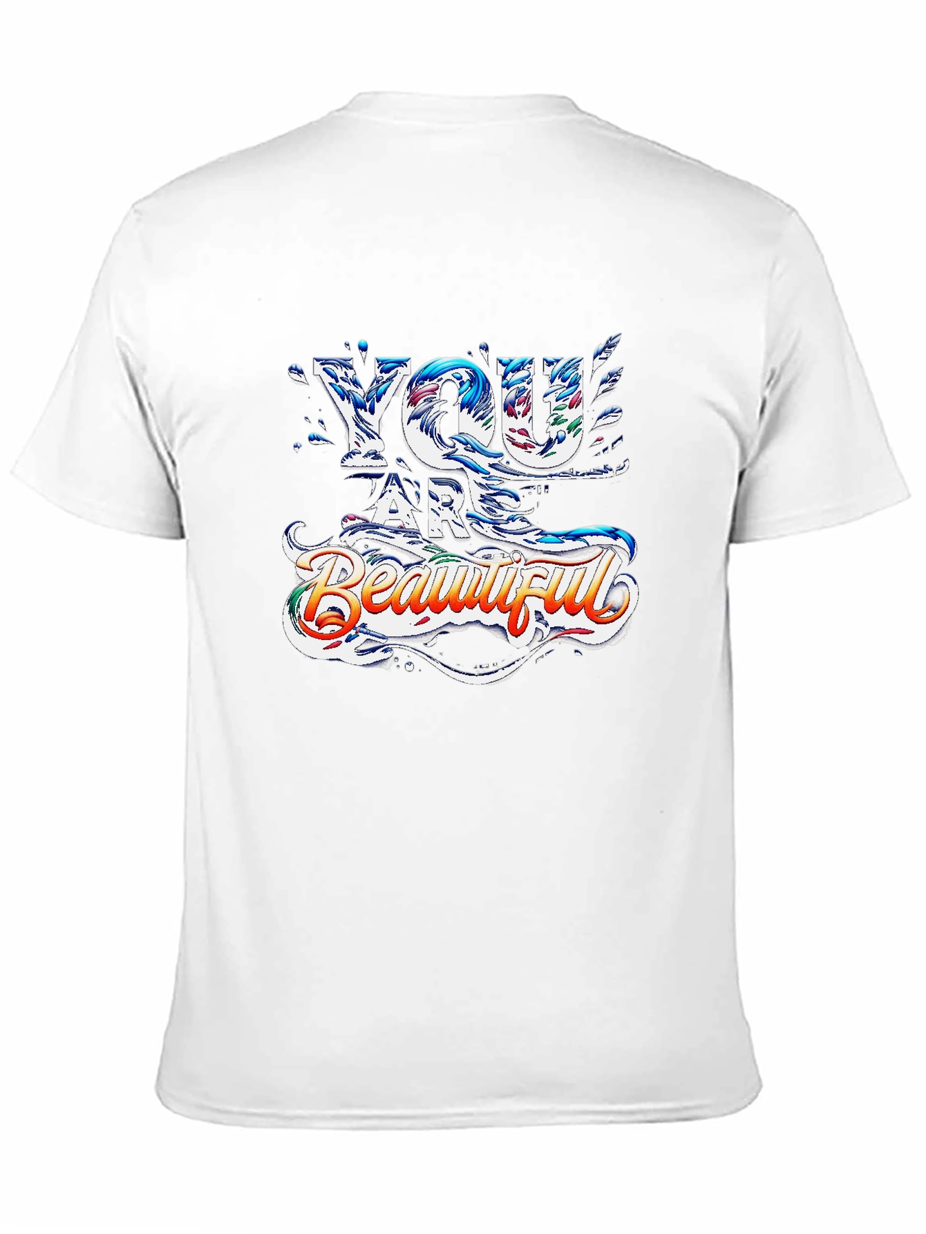 You Are Beautiful Graphic Print Black T-Shirt