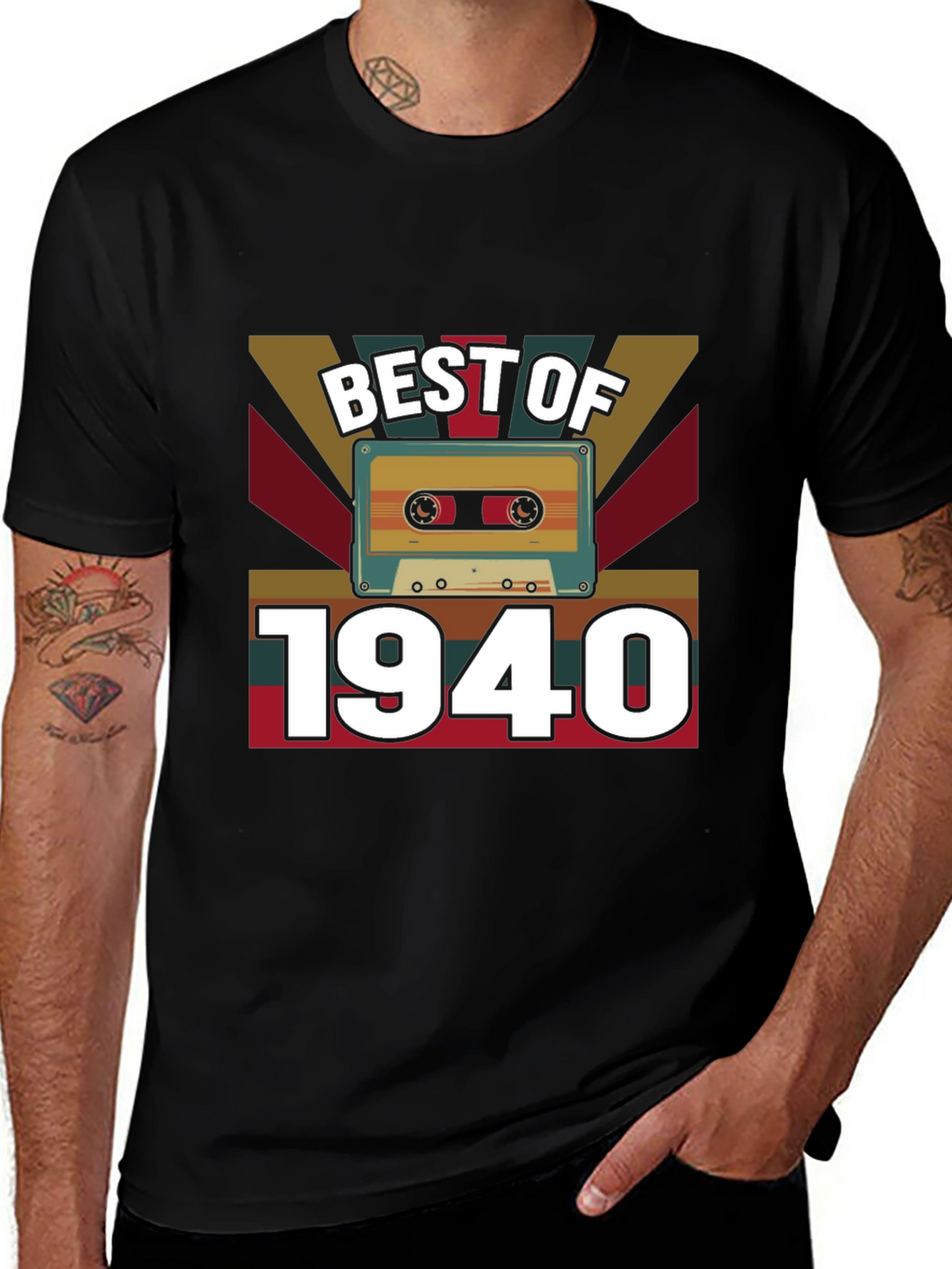Best of 1940 Retro Cassette Tape Graphic Tee