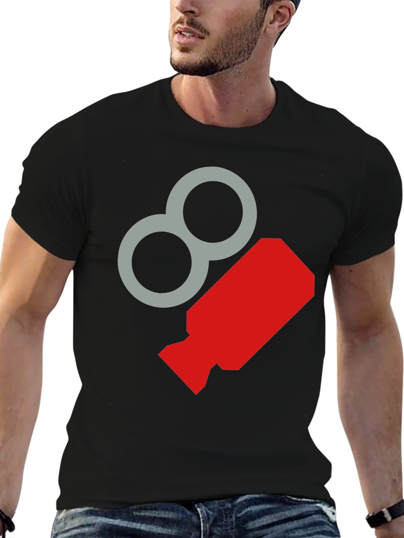 Retro Graphic Tee - Cool Black Crewneck T-Shirt