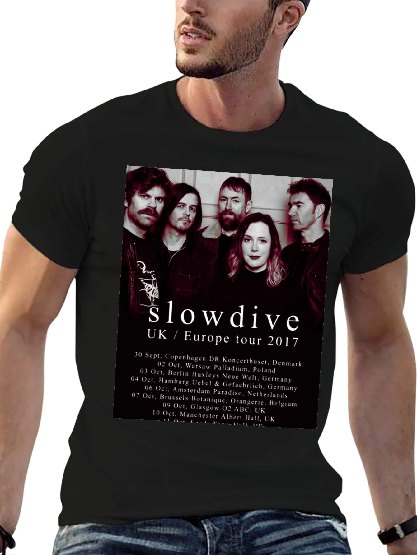 Slowdive UK/Europe Tour 2017 Black T-Shirt