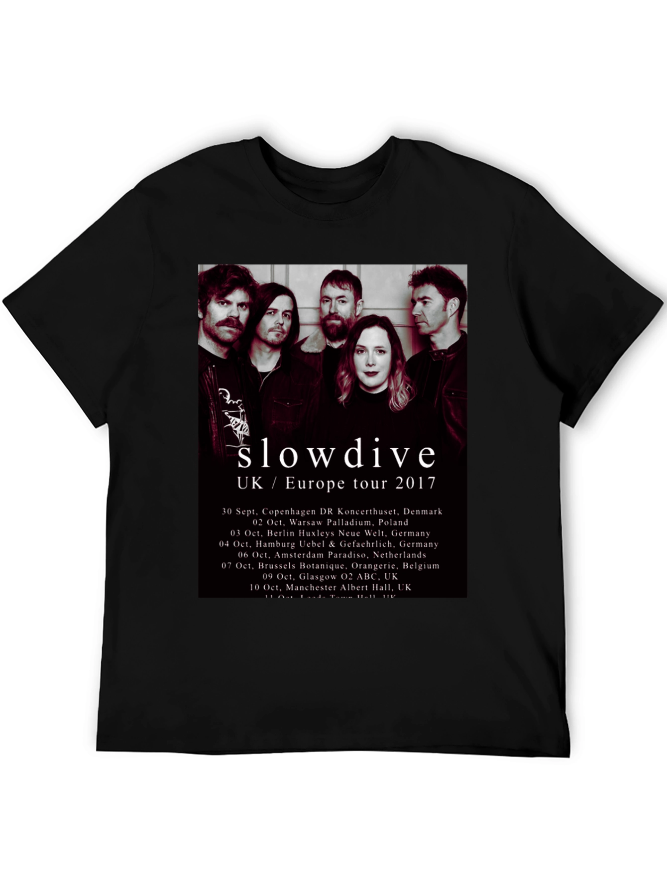 Slowdive UK/Europe Tour 2017 Black T-Shirt