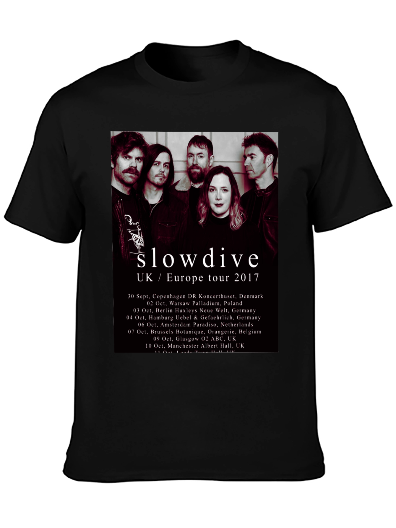 Slowdive UK/Europe Tour 2017 Black T-Shirt
