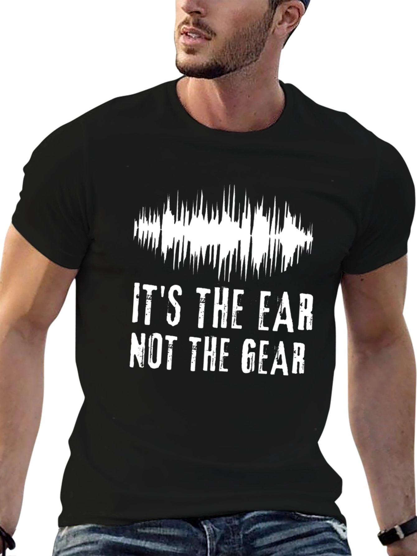 Its The Ear Not The Gear Black T-Shirt