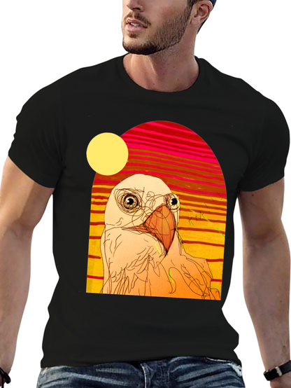 Abstract Bird Graphic T-Shirt