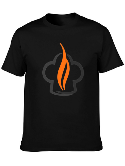 Chefs Flame Graphic Tee - Black Cotton Blend