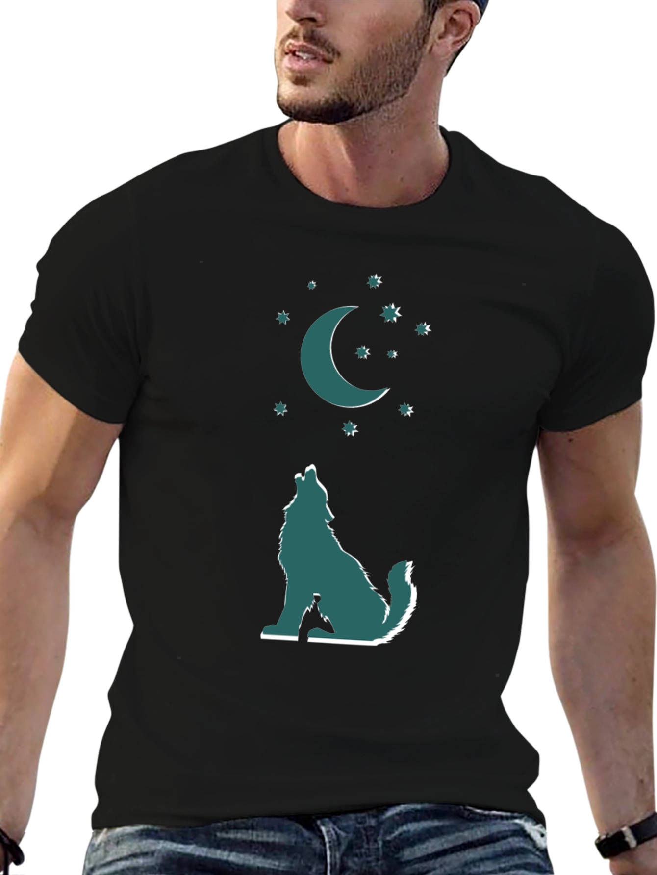 Wolf Moon Graphic Tee - Mens Black T-Shirt