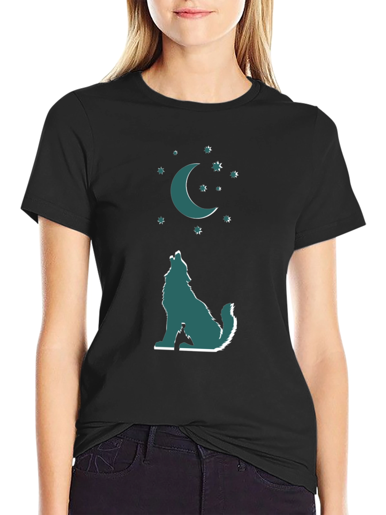 Wolf Moon Graphic Tee - Mens Black T-Shirt
