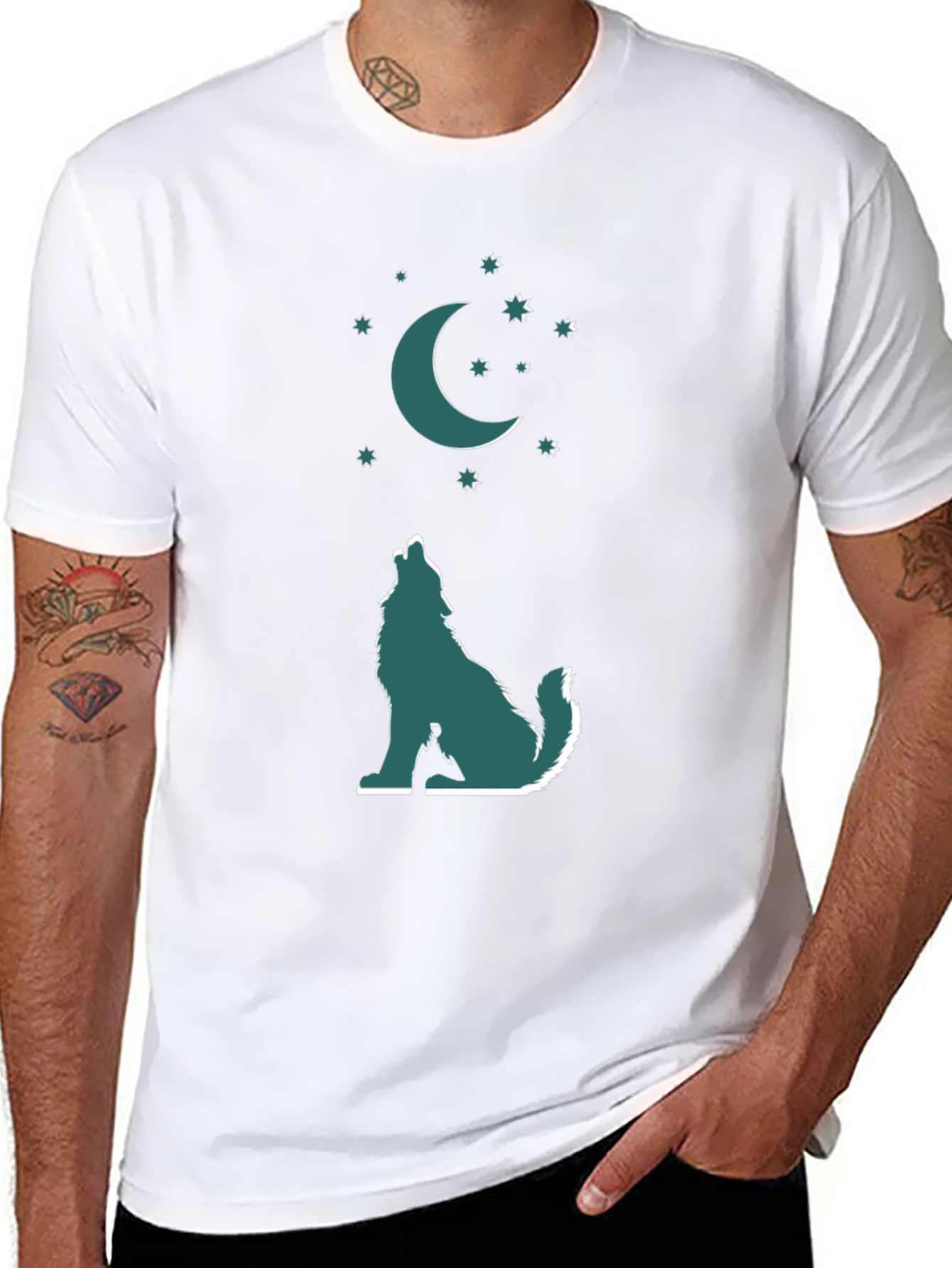 Wolf Moon Graphic Tee - Mens Black T-Shirt