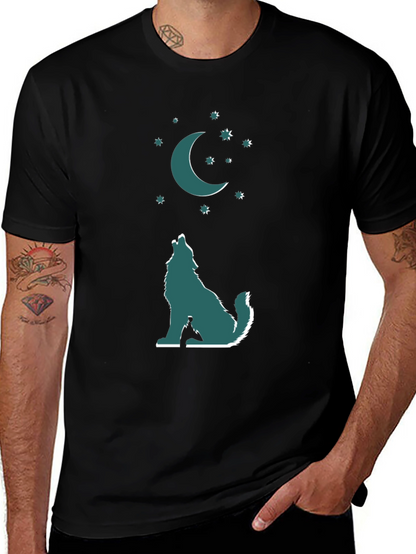 Wolf Moon Graphic Tee - Mens Black T-Shirt
