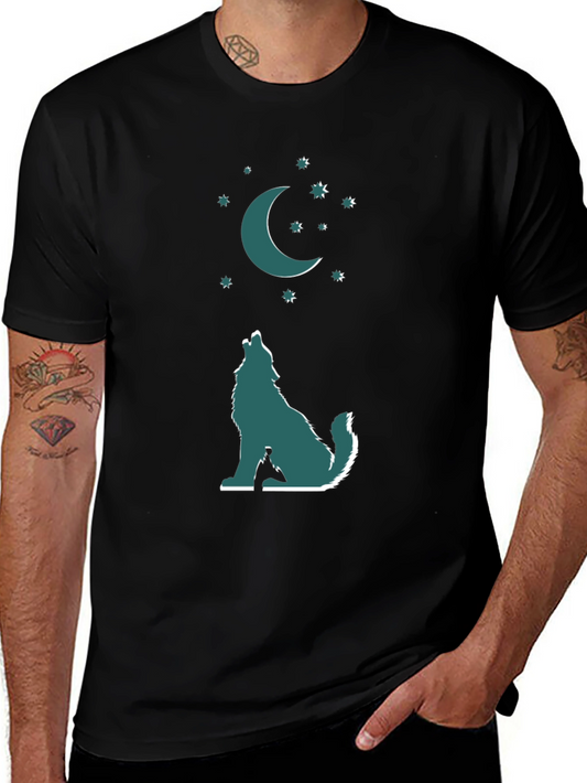 Wolf Moon Graphic Tee - Mens Black T-Shirt