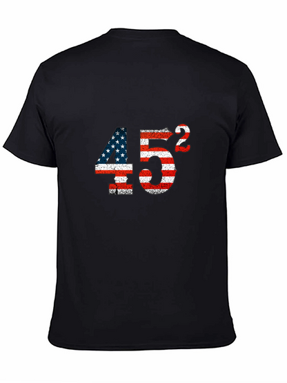 Patriotic 45 Squared American Flag Graphic Tee