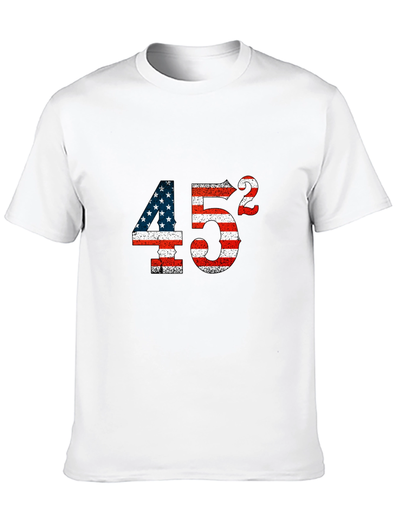 Patriotic 45 Squared American Flag Graphic Tee