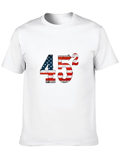 Patriotic 45 Squared American Flag Graphic Tee